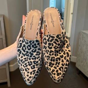 Cheetah print mules